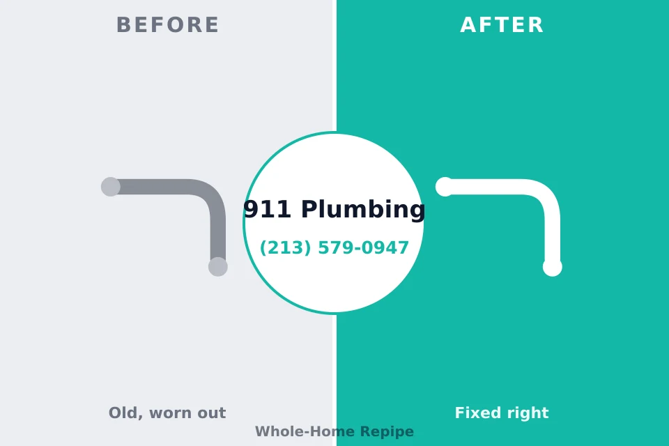 Before and after: plumbing company Hornsby Bend, TX